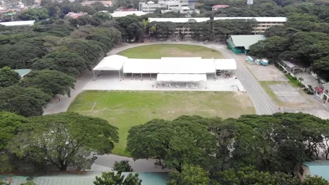Aerial view of a School Stock Footage 138567261
