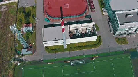Aerial View of School Team Playing Football Stock Footage 49928032