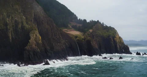 Aerial View of Sea Cliffs with Dramatic Light Video stock 62999860