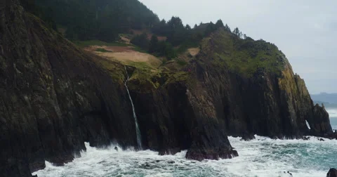 Aerial View of Sea Cliffs with Dramatic Light Video stock 63007455