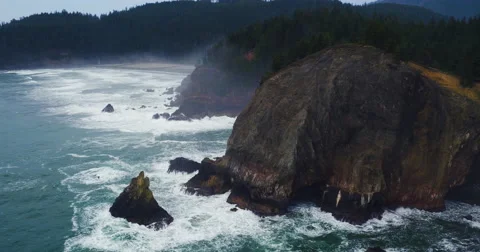 Aerial View of Sea Cliffs with Dramatic Light Video stock 63009176