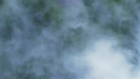 Aerial View of Sea of Clouds Over Misty Mountains in Meghalaya Stock Footage 339774808