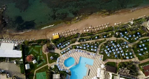 Aerial view of the sea in greece Stock Footage 98144953