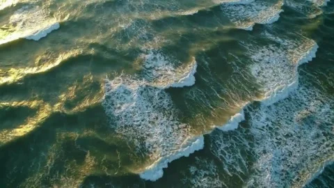 Aerial view of sea wave Stock Footage 277304554