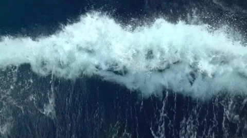 Aerial view of sea wave splashes. Stock Footage 140359830