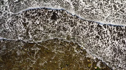 Aerial view on the sea waves. Background video Video stock 124073151