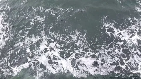 Aerial view of sea waves Stock Footage 79136292