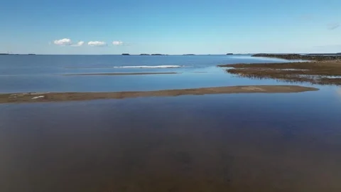 Aerial view of seascape in springtime, Oulu Finland Stock-Footage 308908503
