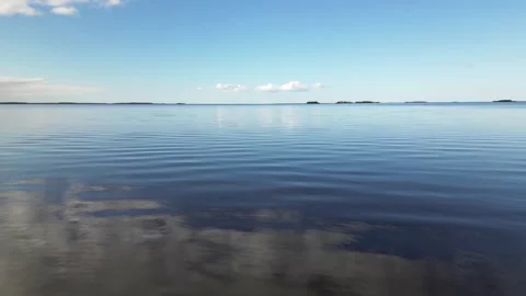 Aerial view of seascape in springtime, Oulu Finland Stock-Footage 308908553