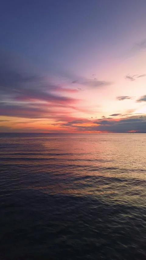 Aerial View of Seascape at Sunset Stock Footage 311155385
