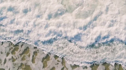 Aerial View Seascape with Waves Stock Footage 72614526