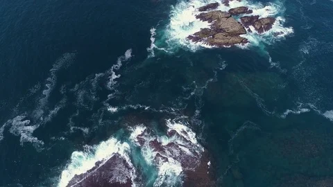 Aerial View Seascape with Waves Stock Footage 82401852