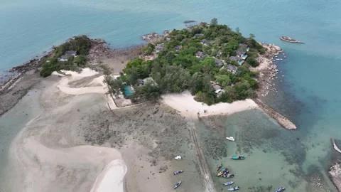 Aerial view of seashore of Koh Samui Thailand Stock Footage 266800990