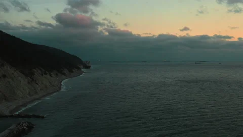 Aerial view of seaside Stock Footage 192932140