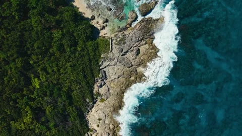 Aerial View of Seaside Stock Footage 318096831