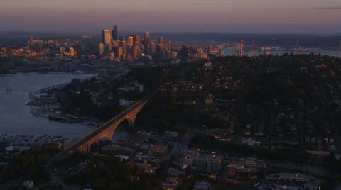 Aerial view of seattle Stock Footage 62344619
