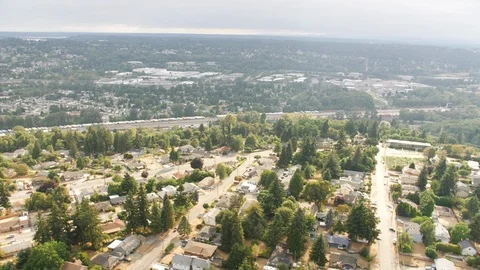 Aerial View of Seattle Suburbs Stock Footage 114379101
