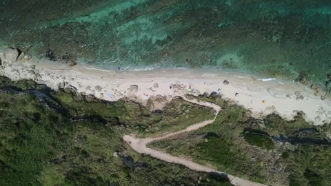 Aerial View of Secluded Beach and Turquoise Sea in Calabria, Italy Stock Footage 312666331