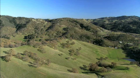 Aerial view of secluded luxury homes Stock Footage