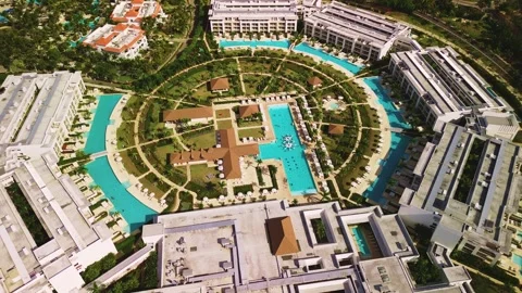 Aerial view of Secrets Royal Beach Punta Cana Resort in Dominican Republic 動画素材 274488628