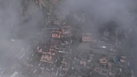 Aerial View of Sera Monastery, Lhasa, Tibet, China Stock Footage 335743339