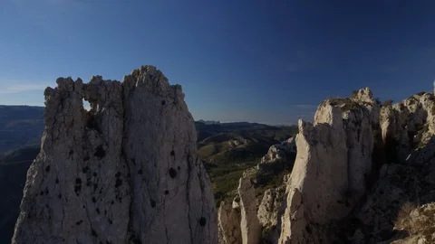Aerial view of Serrella mountain range Stock Footage 107901221