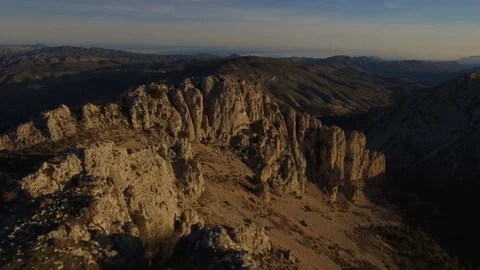 Aerial view of Serrella mountain range Stock Footage 107901982