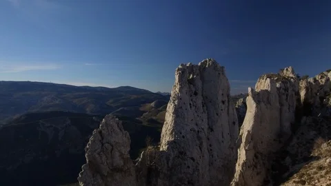 Aerial view of Serrella mountain range Stock Footage 107902411