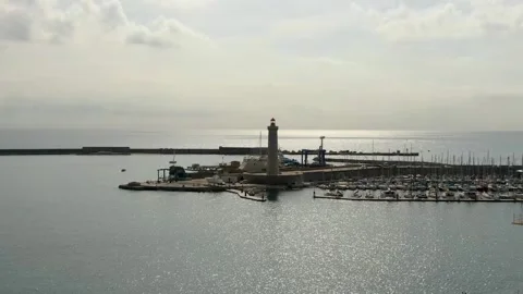 Aerial view of Sete in october by drone 01 Video stock 296630100