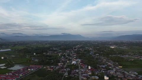 Aerial view of settlements in the countryside Video stock 255297840