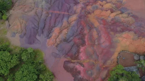 Aerial view of Seven Colored Earth Geopark, Mauritius. Stock Footage 317608264