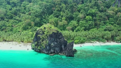 Aerial view of Seven Commando Beach Stock Footage 260567087