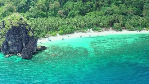 Aerial view of Seven Commando Beach Stock-Footage 260567090