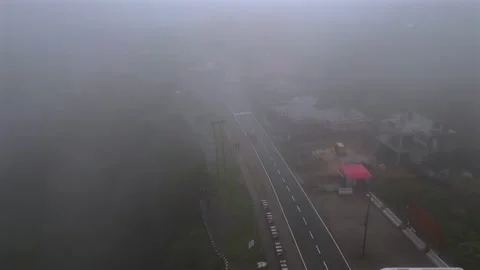 Aerial View of Seven Sisters Falls Viewpoint in Monsoon, Cherrapunji Meghalaya Vídeo Stock 339775520