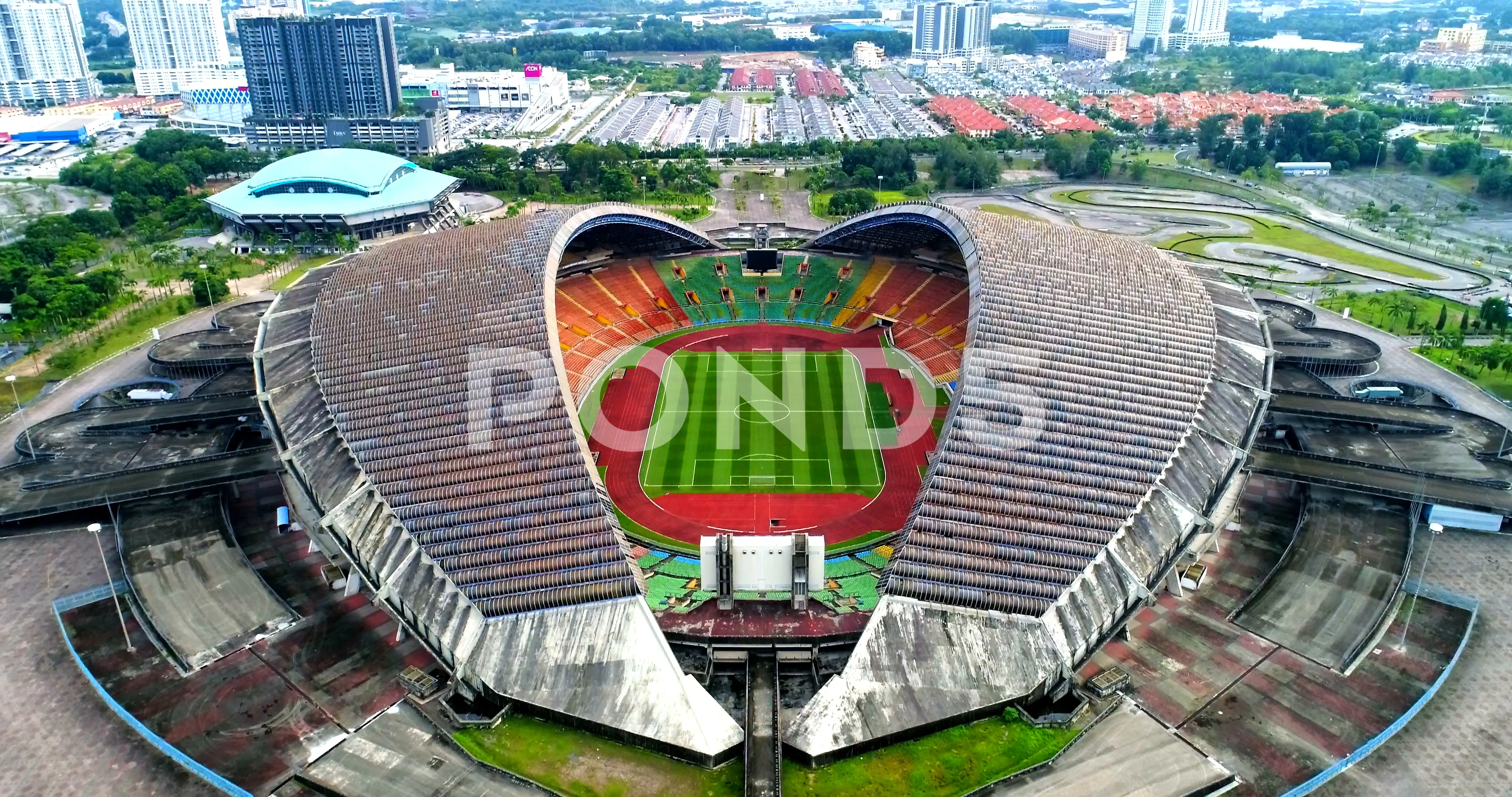 Aerial View Of Shah Alam Stadium Selang Stock Video Pond5