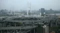 Aerial View of Shanghai, China, Nanpu Bridge Interchange, Huangpu River HD Footage