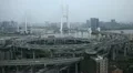 Aerial View of Shanghai, China, Nanpu Bridge Interchange, Huangpu River HD Footage