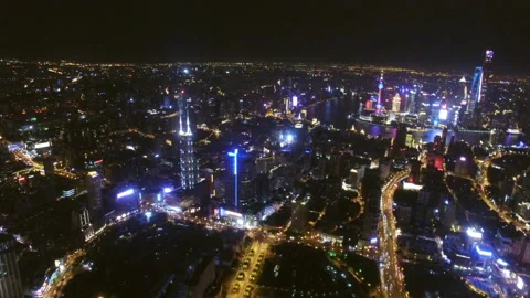 Aerial View of Shanghai city Stock Footage 123747846