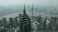 Aerial View of Shanghai, Huangpu River, Skyscrapers, Blurred Logo, time lapse HD Footage