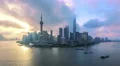 Aerial view of Shanghai at sunrise, China. >>>please Search: "shanghaiskyline" 4k or 4k+ Resolution