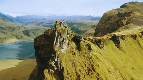 Aerial View of Sharp Mountain Ridge at daytime. Aerial shooting from Stock Footage 127158418