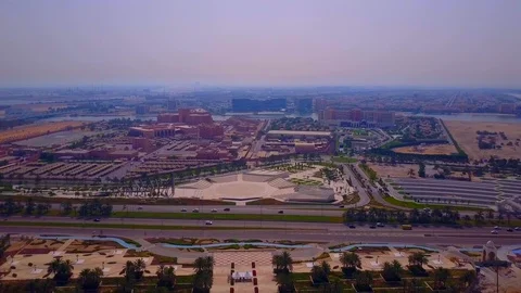 Aerial view of Sheikh Zayed Mosque Stock Footage 105656829