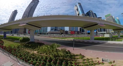 Aerial view of Sheikh Zayed Road with the Museum of the Future and modern s.. Stock Footage 303010002
