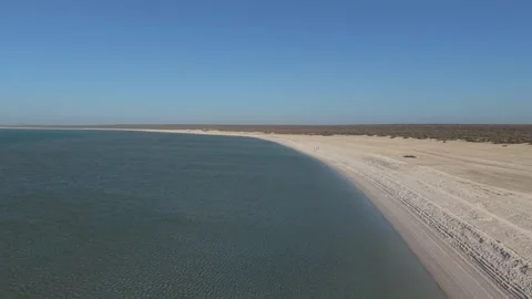 Aerial View of Shell Beach and Turquoise Shark Bay waters Video stock 330678495