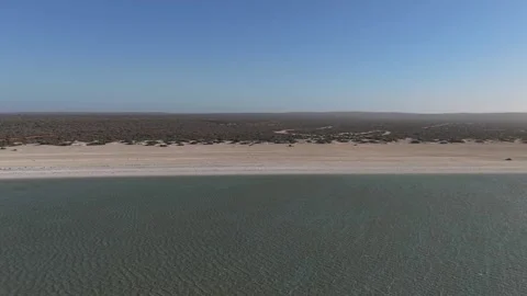 Aerial View of Shell Beach and Turquoise Shark Bay waters Video stock 330678585