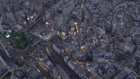 Aerial View of Shibuya Area Video stock 327829853