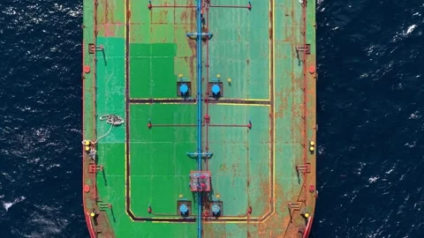 Aerial view of ship bow in the ocean, Indonesia. Stock Footage 344947762