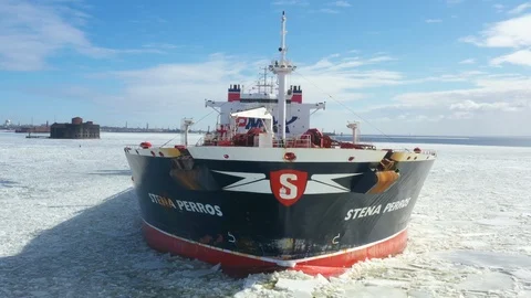 Aerial view of the ship Stock Footage 107407800