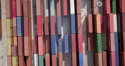 Aerial view of shipping containers Stock Footage 89748100