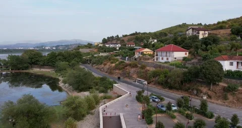 Aerial view of shkoder, Albania. Stock Footage 314747881